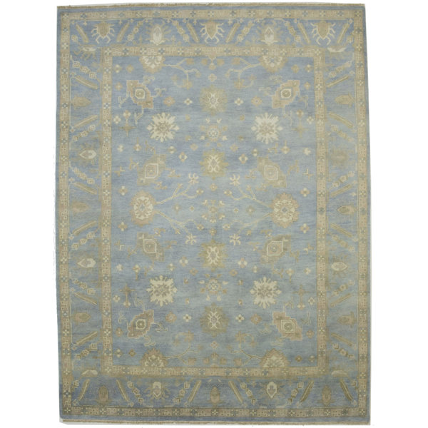 ADMINRUGS Handmade HandKnotted Wool Muted Blue Rug Wayfair Canada
